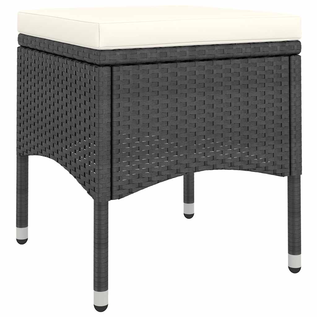 5-delige Tuinset poly rattan en massief acaciahout zwart – afbeelding 7