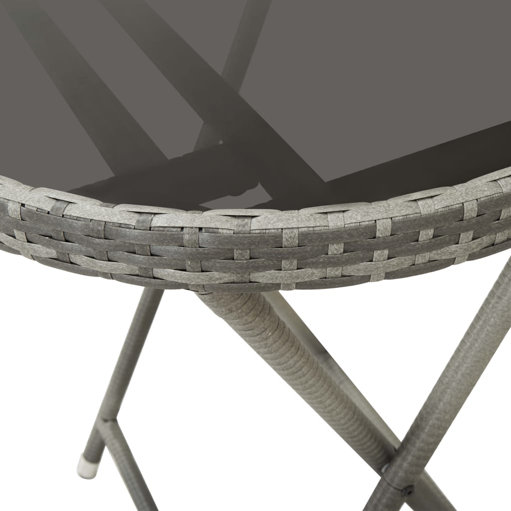 3-delige Bistroset poly rattan en gehard glas grijs – afbeelding 11