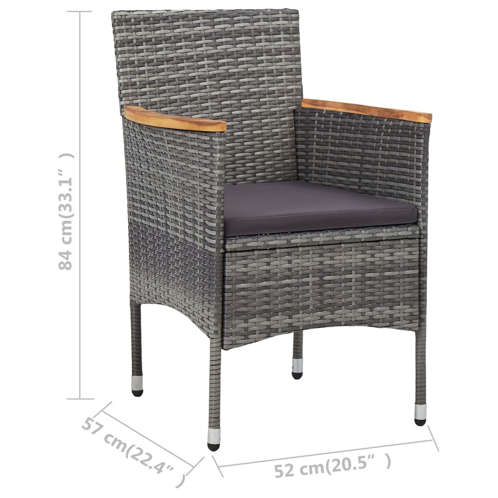 3-delige Bistroset poly rattan en gehard glas grijs – afbeelding 12