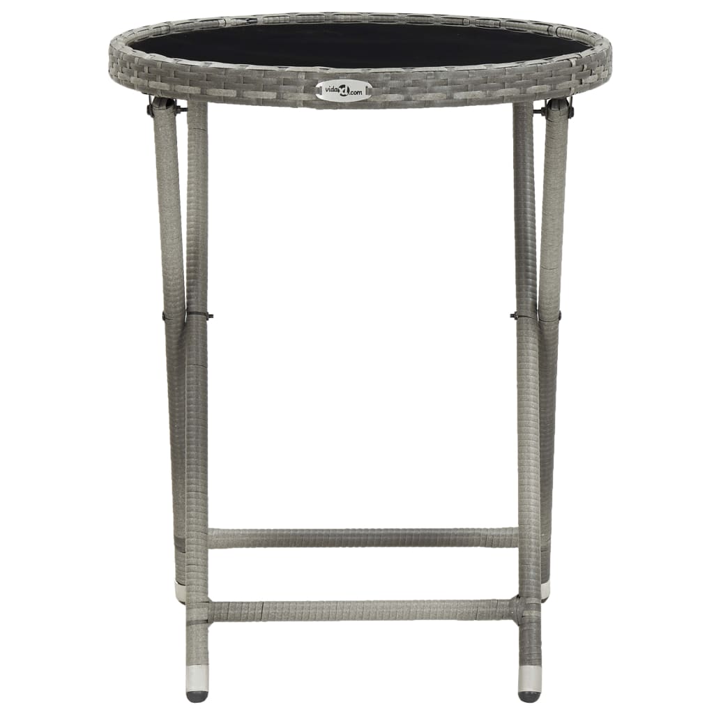 3-delige Bistroset poly rattan en gehard glas grijs – afbeelding 8