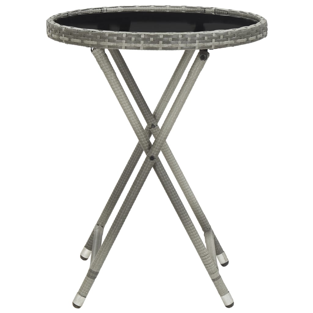 3-delige Bistroset poly rattan en gehard glas grijs – afbeelding 9