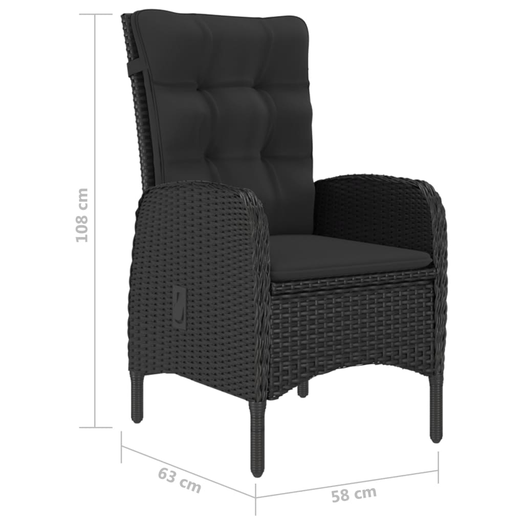 5-delige Tuinset poly rattan en acaciahout zwart – afbeelding 12