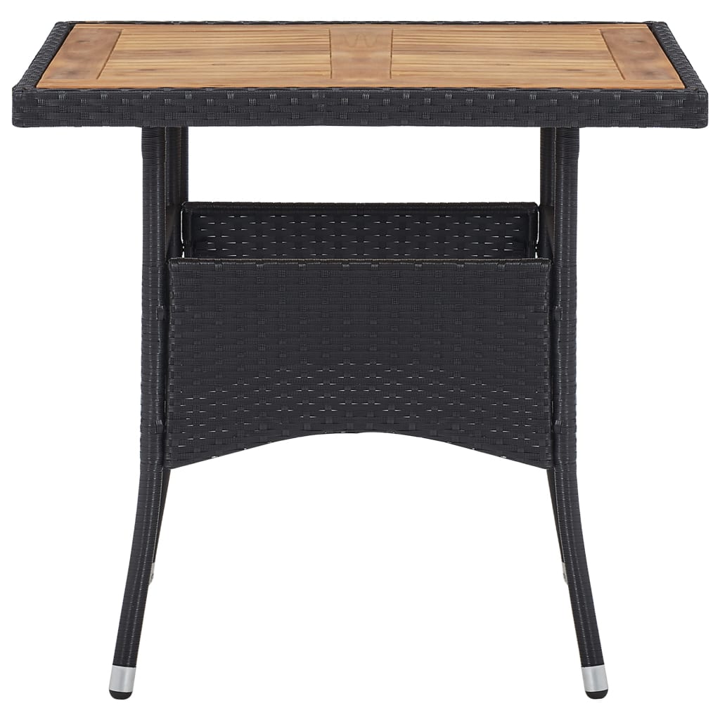 5-delige Tuinset poly rattan en acaciahout zwart – afbeelding 4