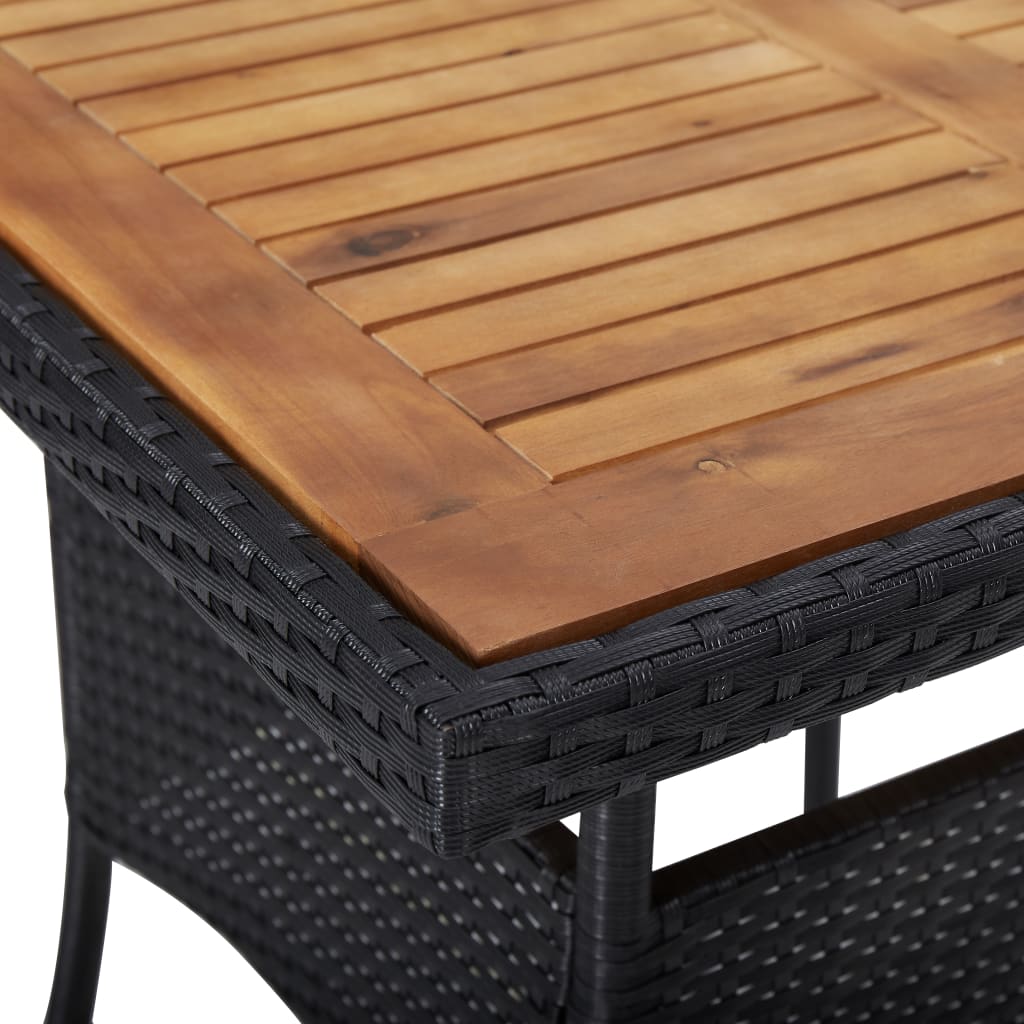 5-delige Tuinset poly rattan en acaciahout zwart – afbeelding 5
