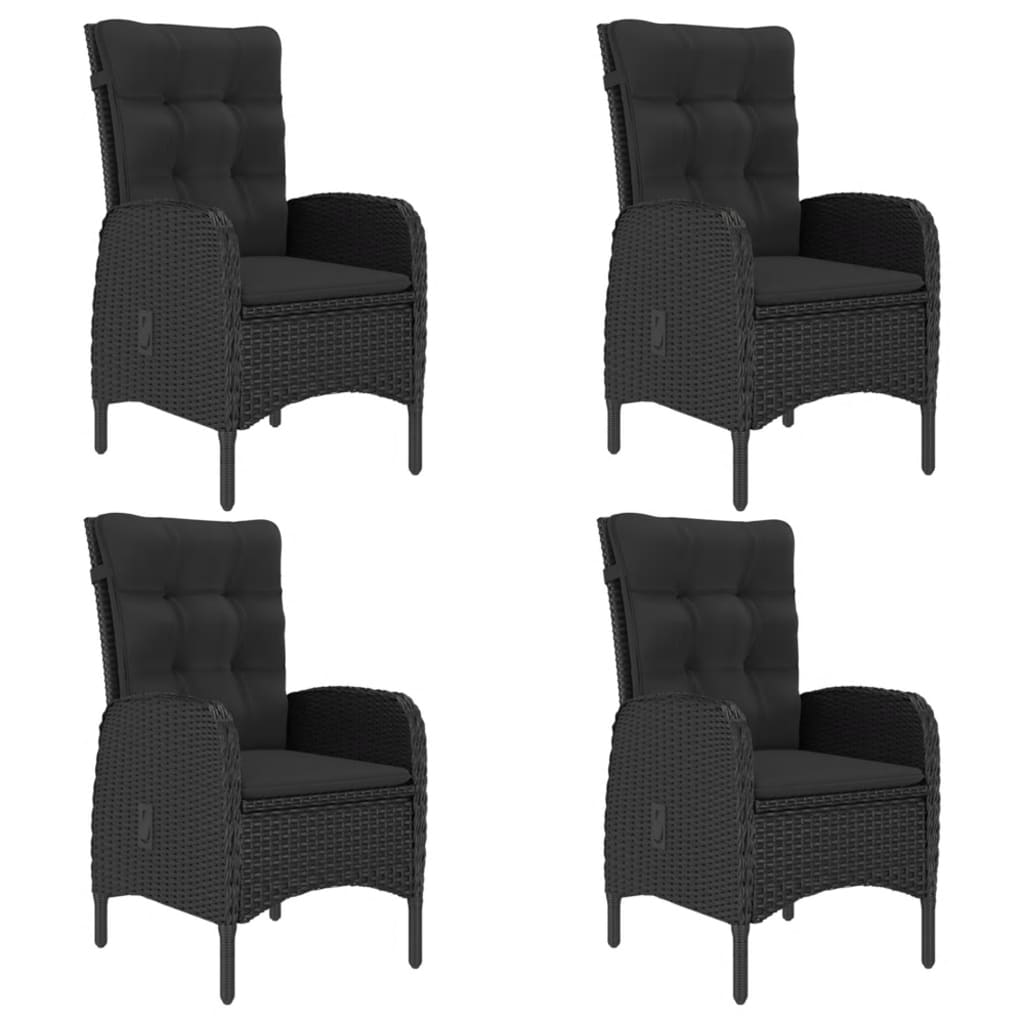 5-delige Tuinset poly rattan en acaciahout zwart – afbeelding 6