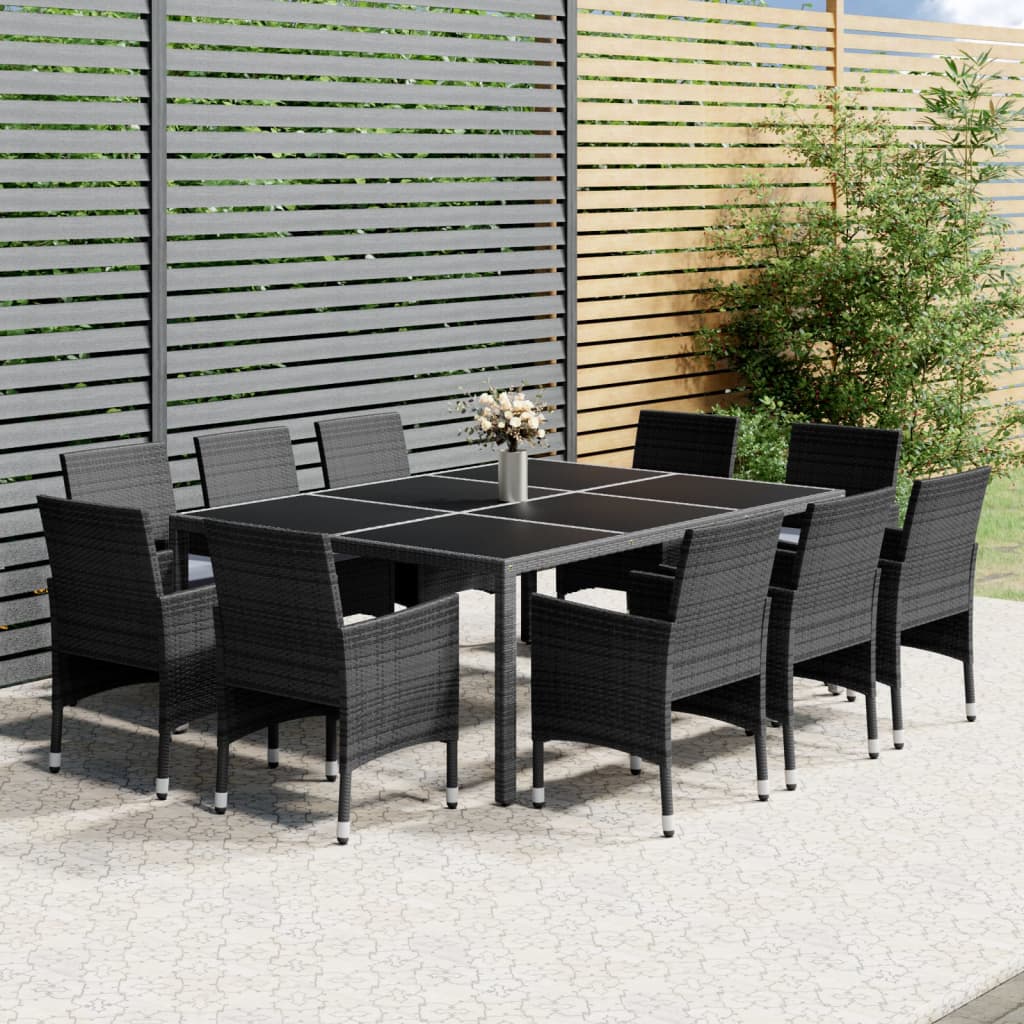 11-delige Tuinset poly rattan grijs – afbeelding 1