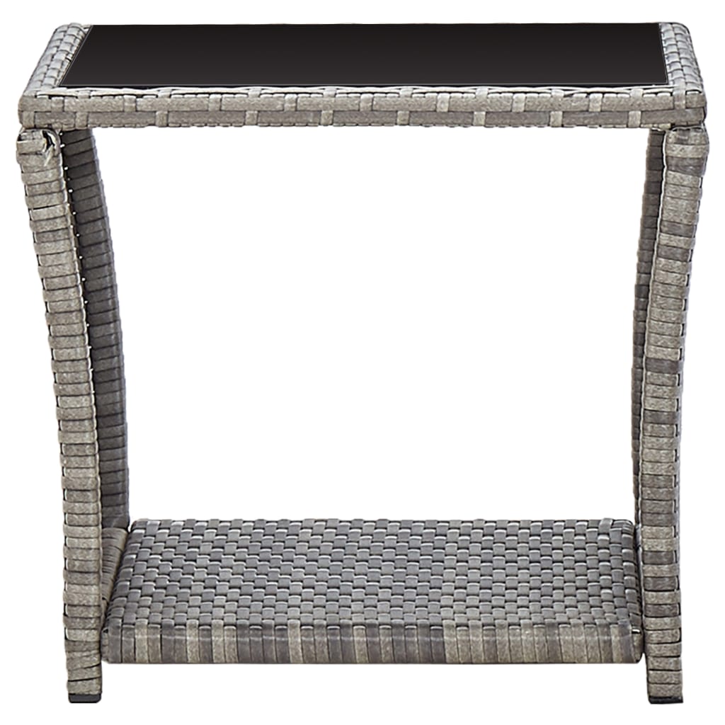 3-delige Loungeset met kussens poly rattan grijs – afbeelding 10