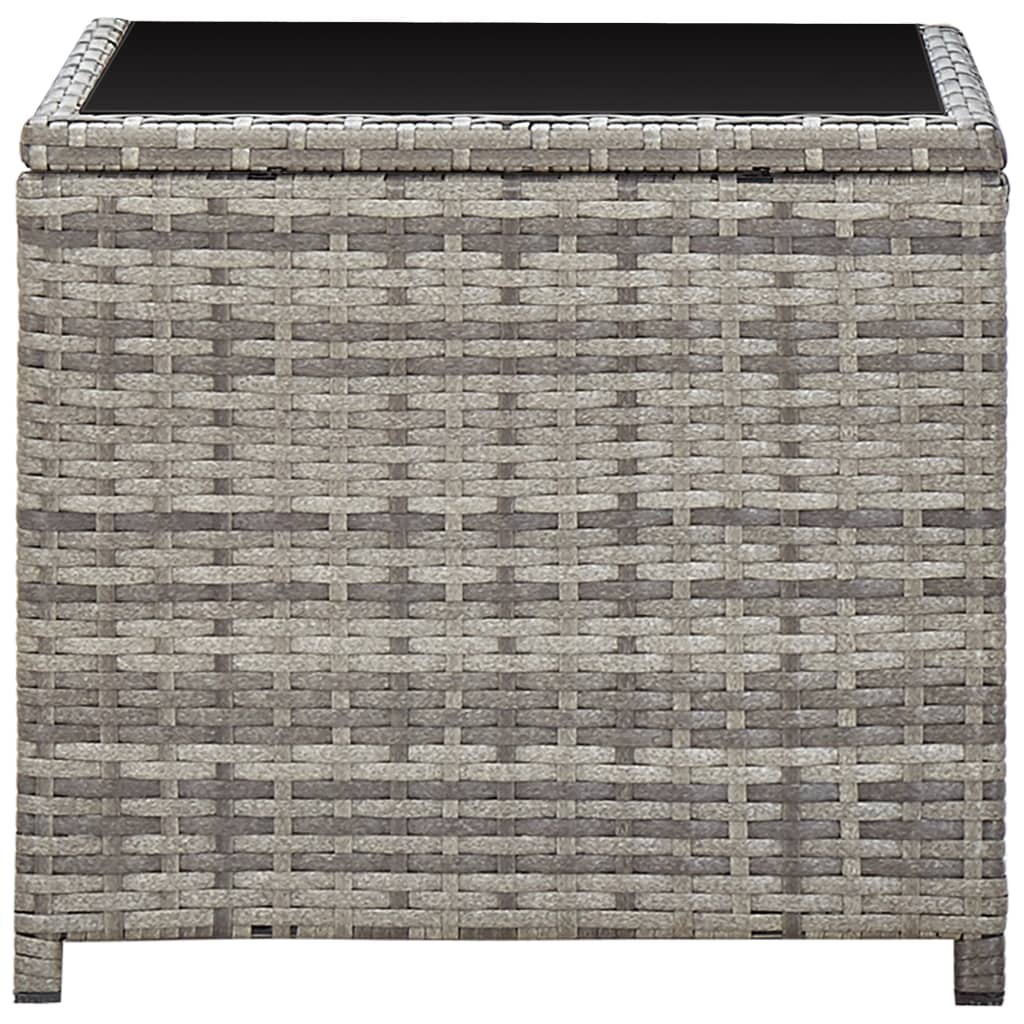 3-delige Loungeset met kussens poly rattan grijs – afbeelding 11