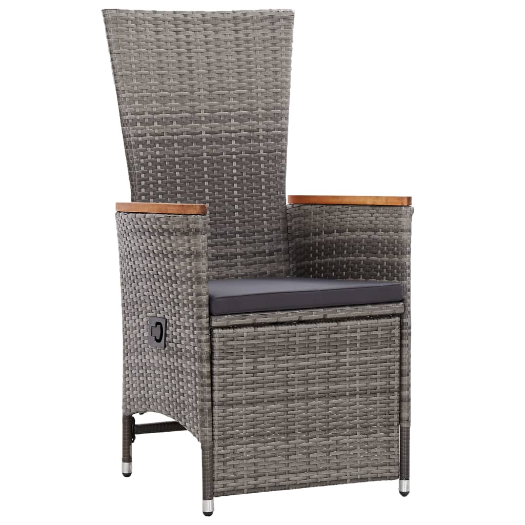 3-delige Loungeset met kussens poly rattan grijs – afbeelding 3