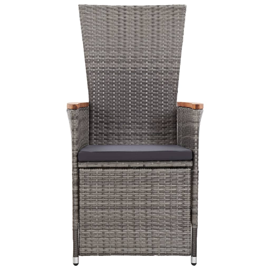 3-delige Loungeset met kussens poly rattan grijs – afbeelding 4