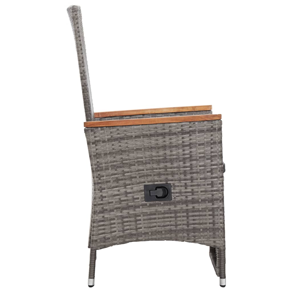 3-delige Loungeset met kussens poly rattan grijs – afbeelding 5