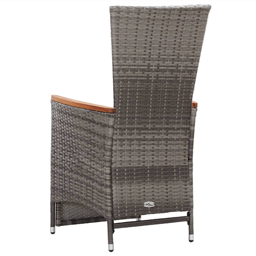 3-delige Loungeset met kussens poly rattan grijs – afbeelding 6
