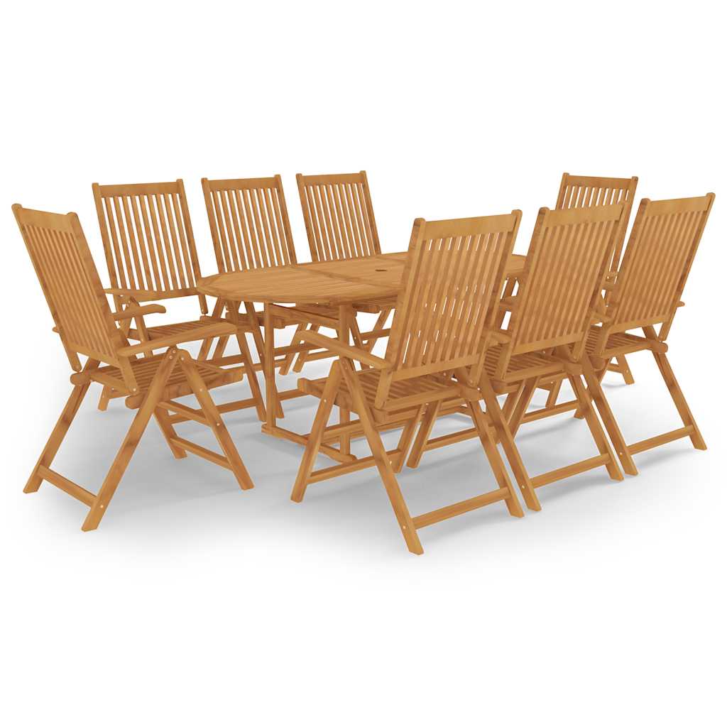 9-delige Tuinset massief teakhout – afbeelding 1