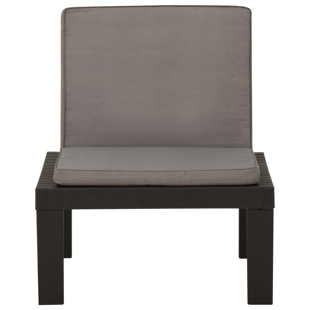 Loungestoelen 2 st met kussens kunststof grijs – afbeelding 4