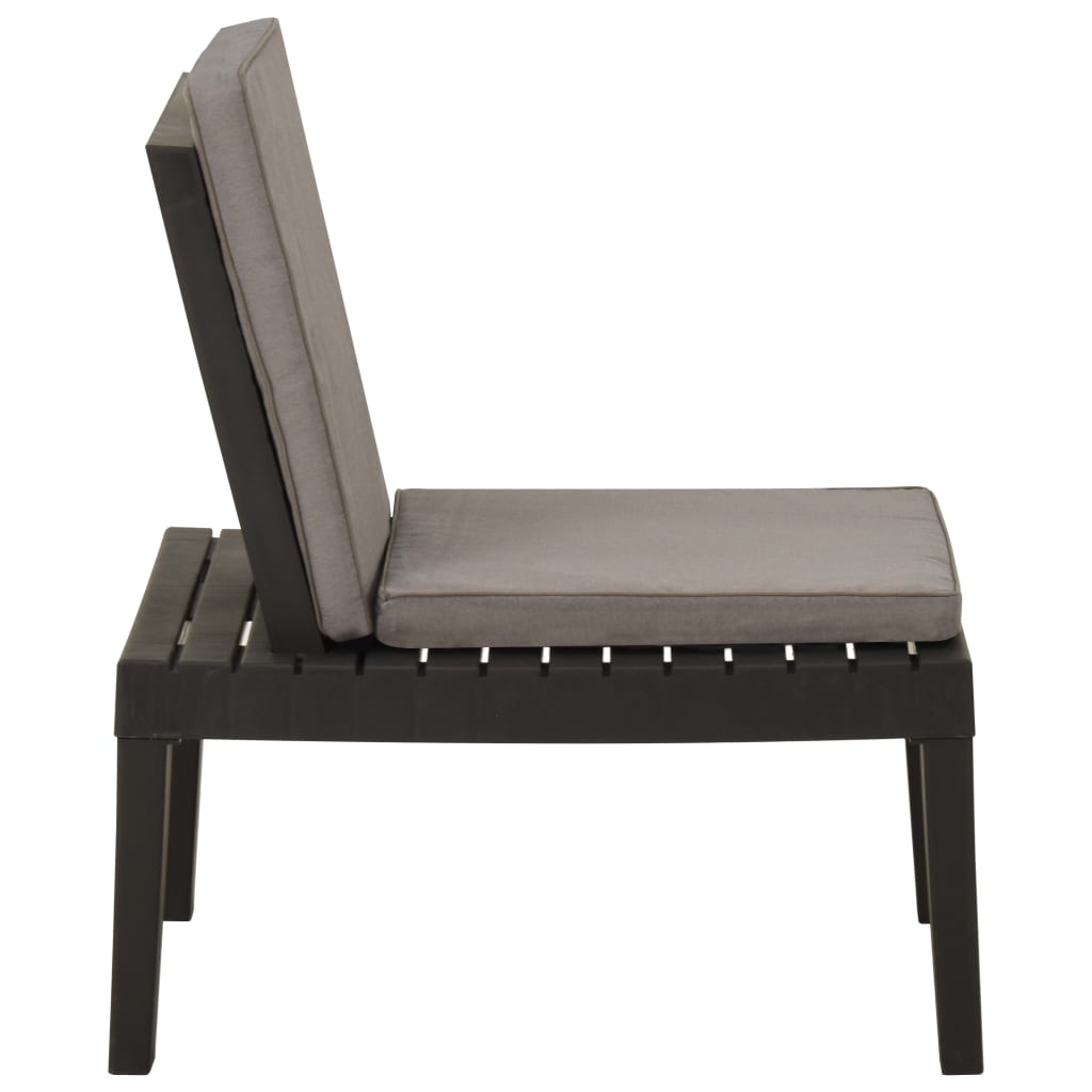 Loungestoelen 2 st met kussens kunststof grijs – afbeelding 5