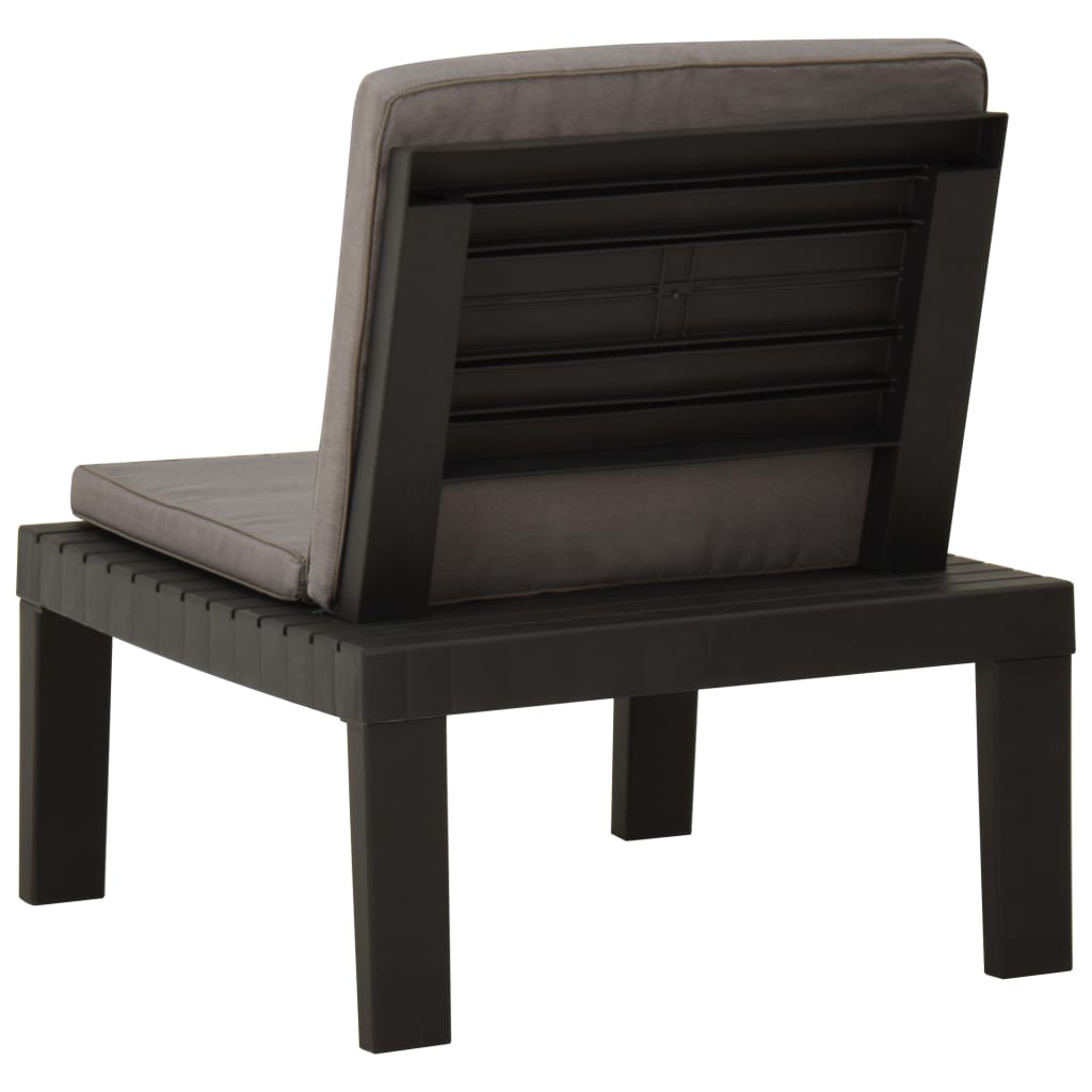 Loungestoelen 2 st met kussens kunststof grijs – afbeelding 6