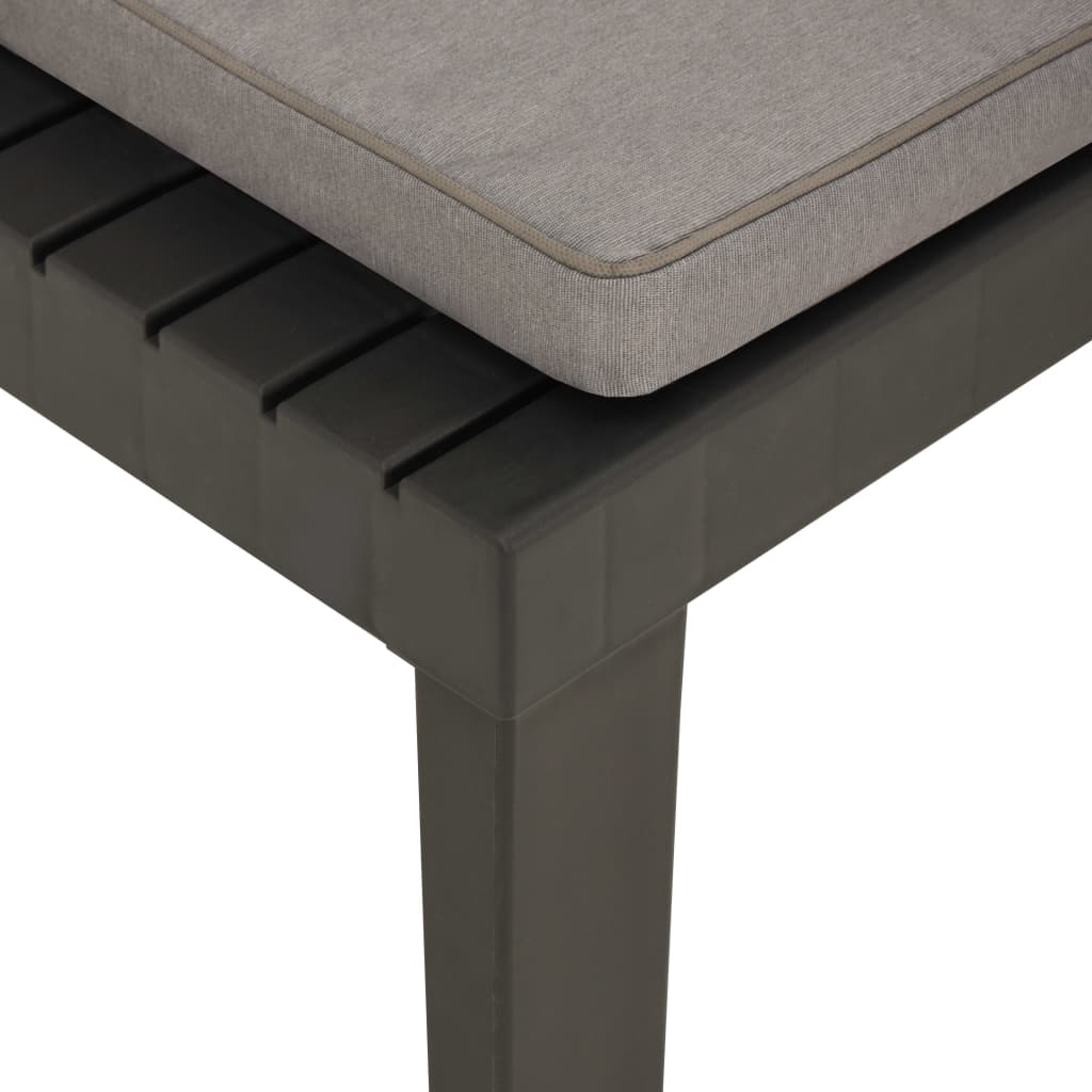Loungestoelen 2 st met kussens kunststof grijs – afbeelding 7
