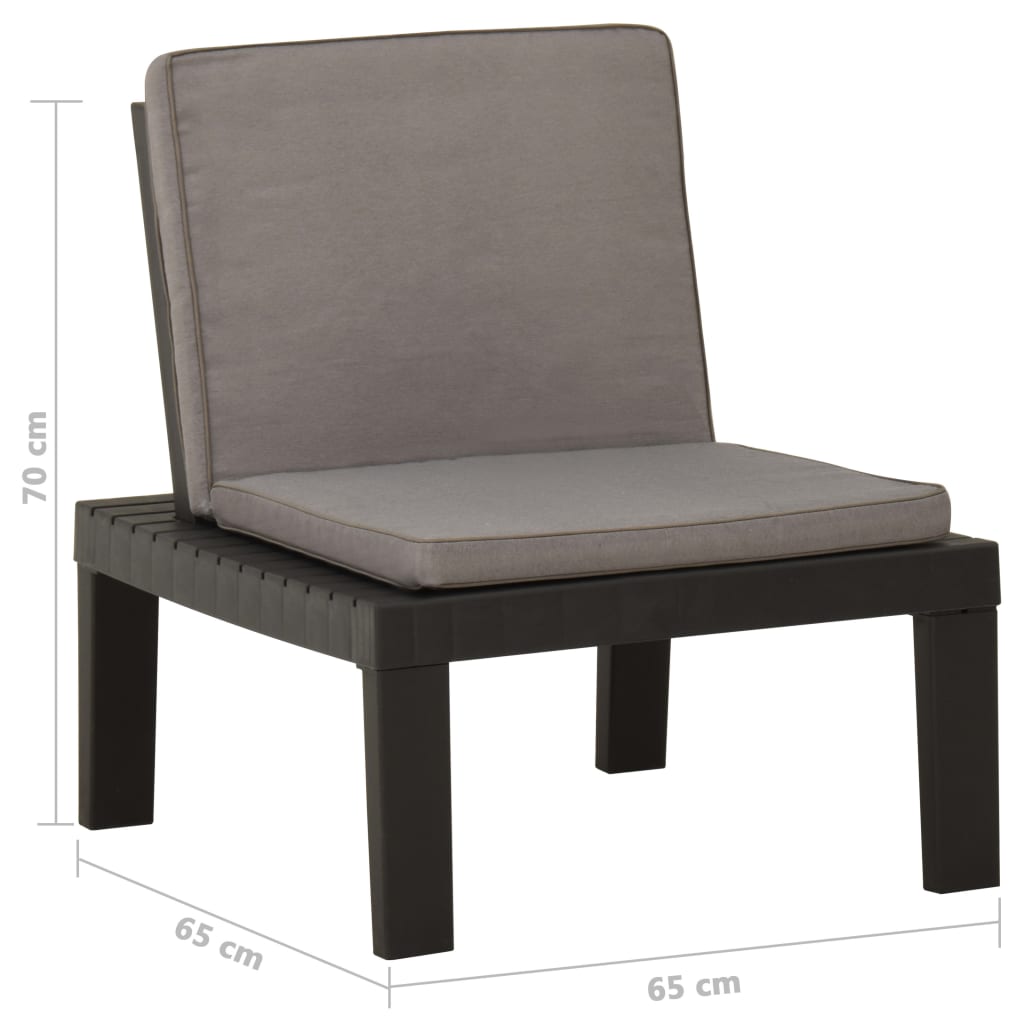 Loungestoelen 2 st met kussens kunststof grijs – afbeelding 8