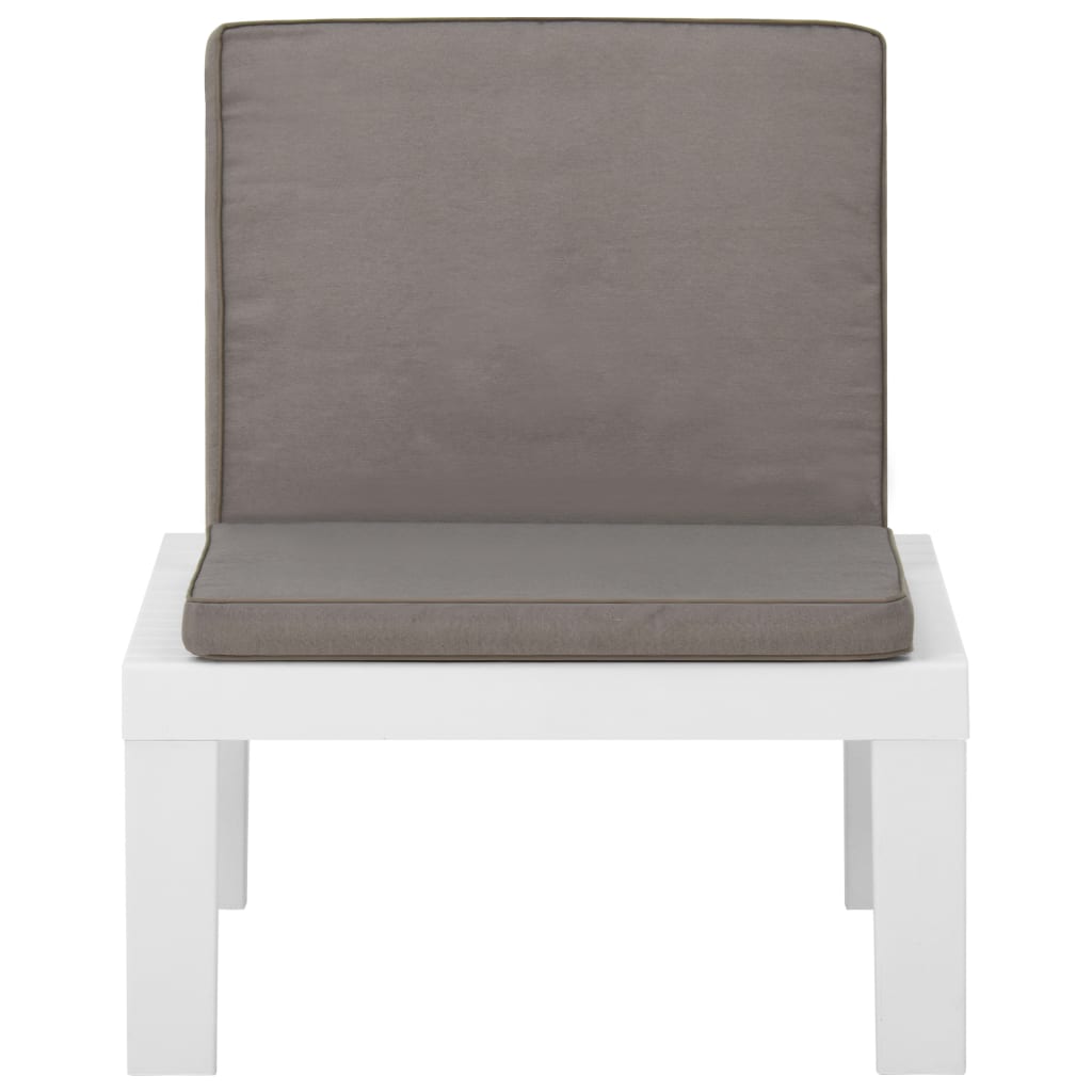 4-delige Loungeset met kussens kunststof wit – afbeelding 12