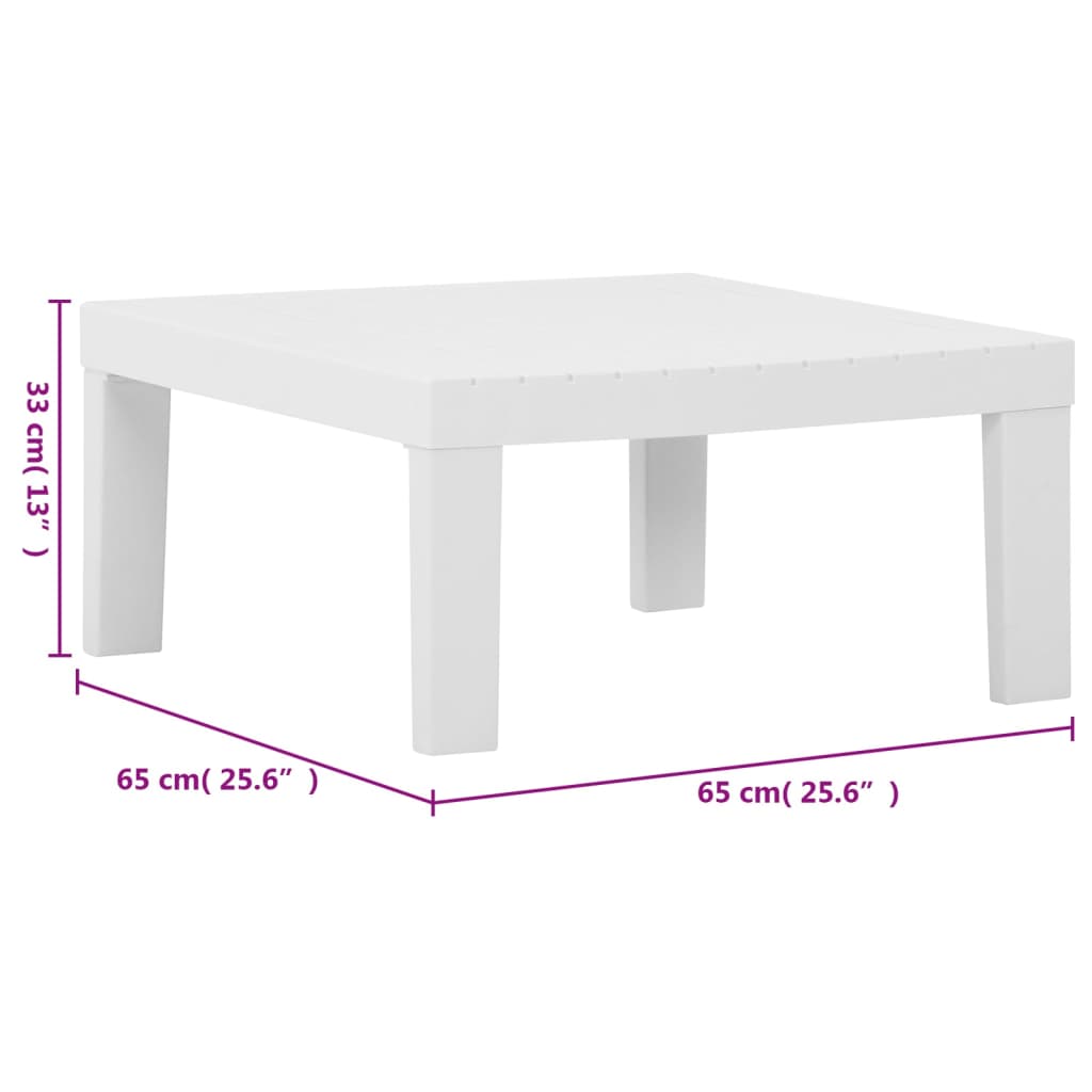 6-delige Loungeset met kussens kunststof wit – afbeelding 12