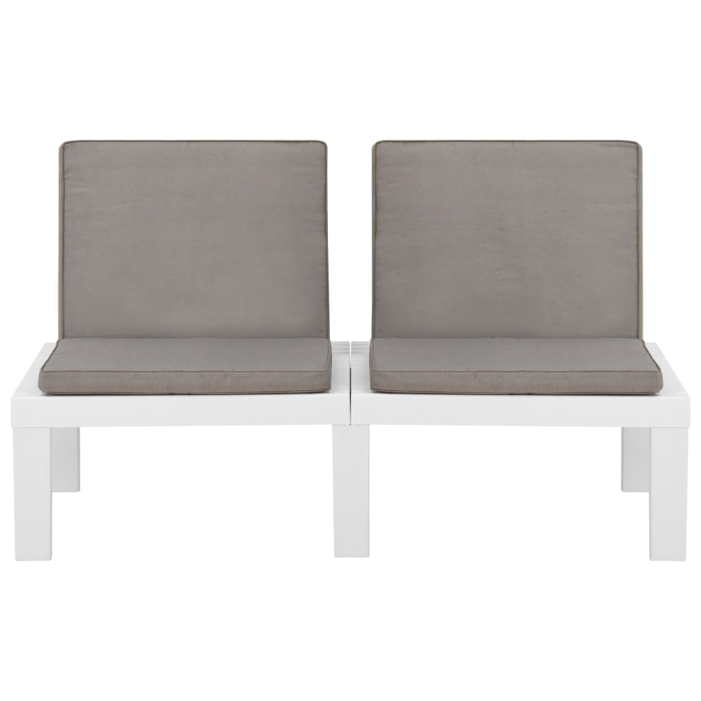6-delige Loungeset met kussens kunststof wit – afbeelding 8