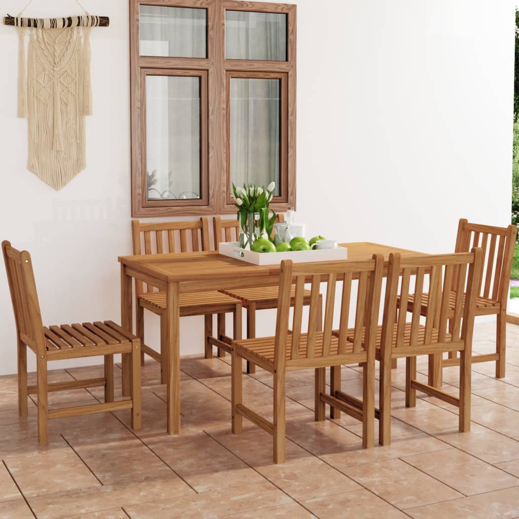 7-delige tuinset 160x80 cm massief teakhout – afbeelding 1