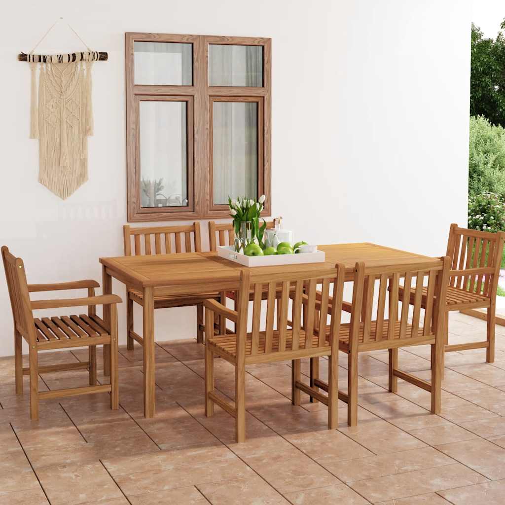 7-delige tuinset 200x100 cm massief teakhout – afbeelding 1