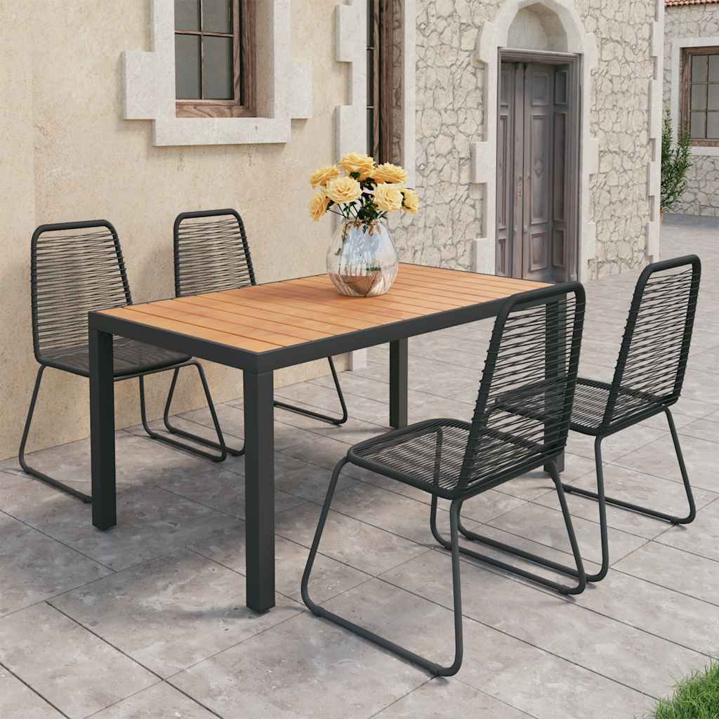5-delige Tuinset PVC-rattan zwart en bruin – afbeelding 1