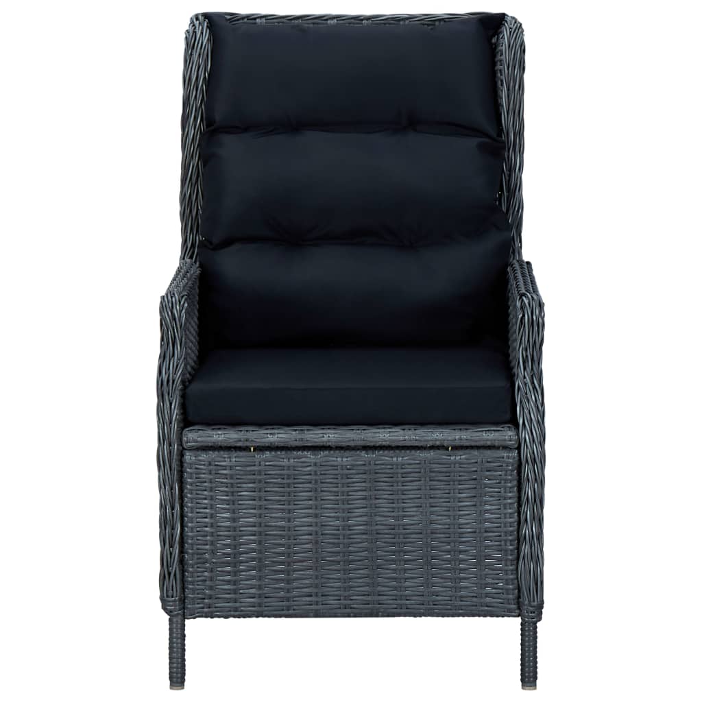 9-delige Tuinset met kussens poly rattan donkergrijs – afbeelding 5
