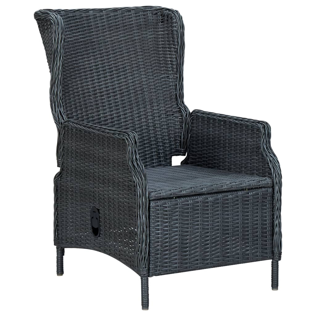 9-delige Tuinset met kussens poly rattan donkergrijs – afbeelding 7