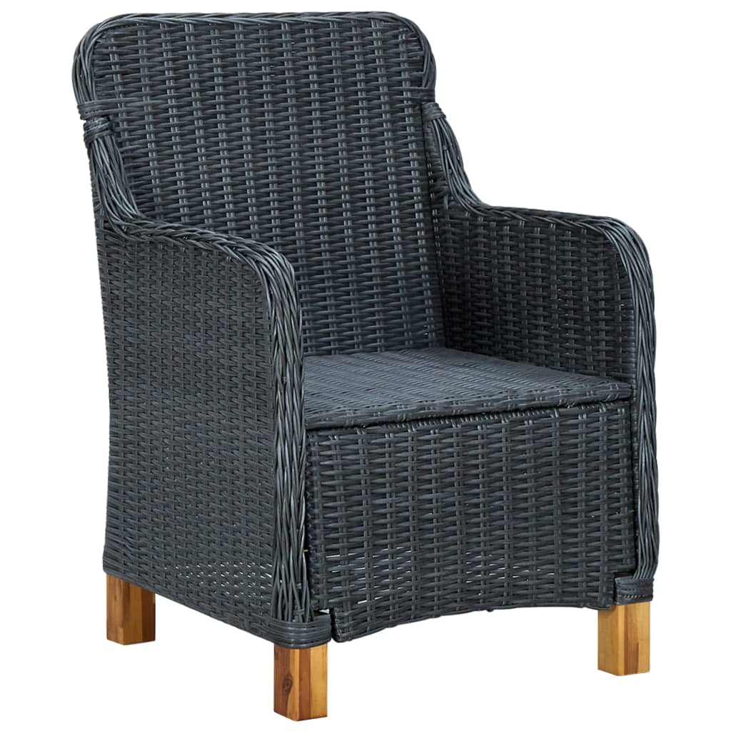 7-delige Tuinset met kussens poly rattan donkergrijs – afbeelding 4