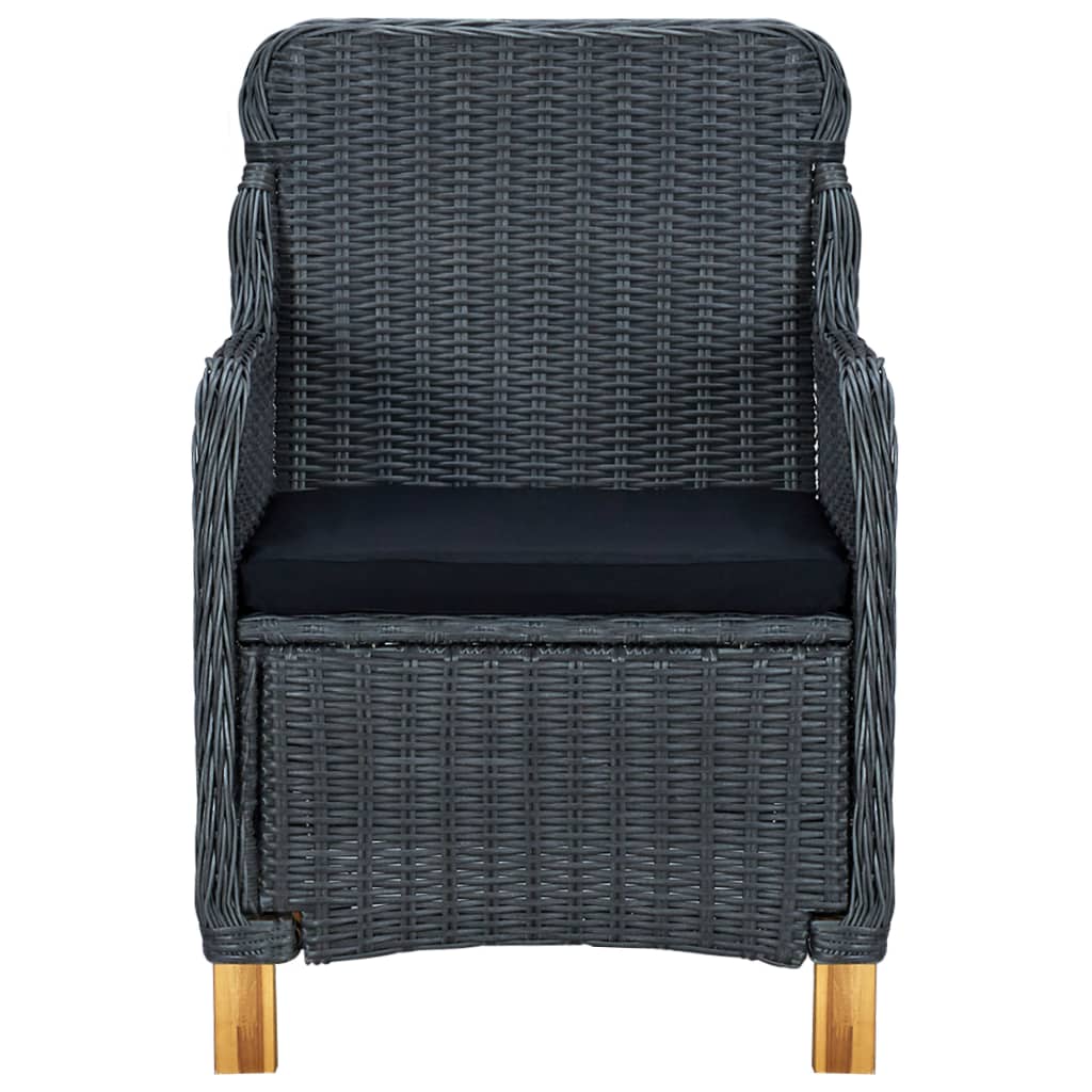 7-delige Tuinset met kussens poly rattan donkergrijs – afbeelding 5