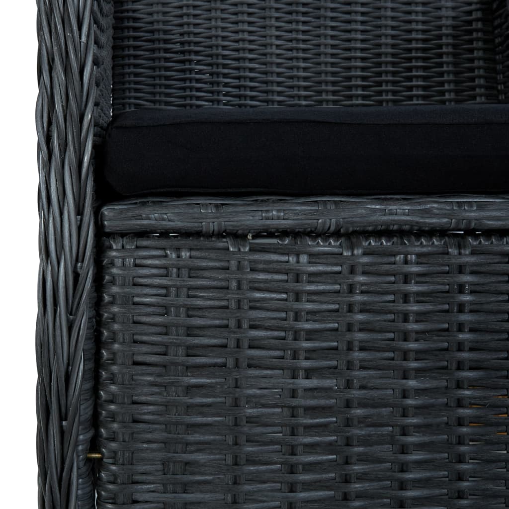 7-delige Tuinset met kussens poly rattan donkergrijs – afbeelding 8