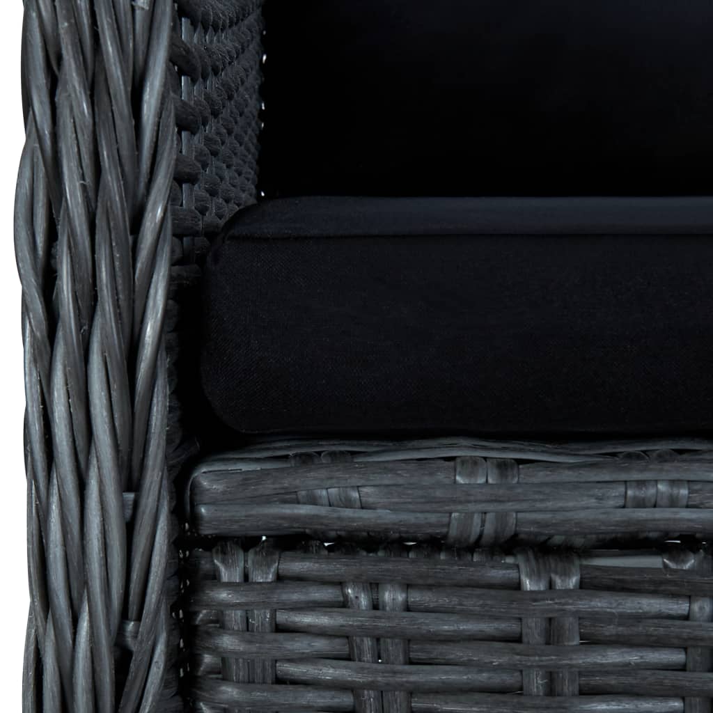 9-delige Tuinset met kussens poly rattan donkergrijs – afbeelding 8