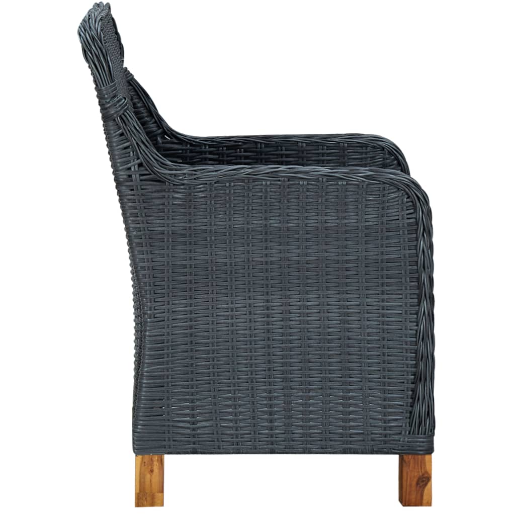 9-delige Tuinset met kussens poly rattan donkergrijs – afbeelding 11