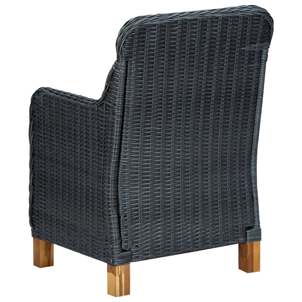 9-delige Tuinset met kussens poly rattan donkergrijs – afbeelding 12