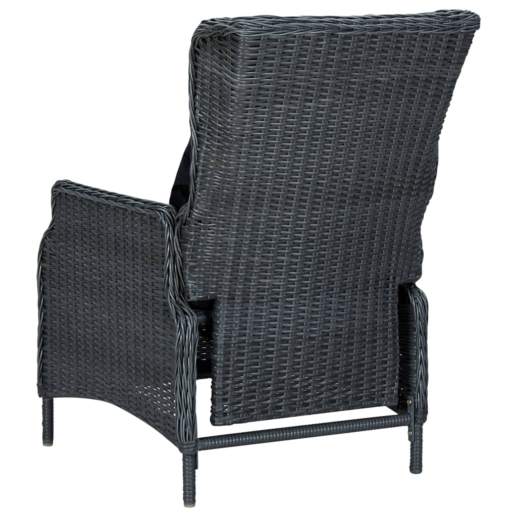 9-delige Tuinset met kussens poly rattan donkergrijs – afbeelding 6