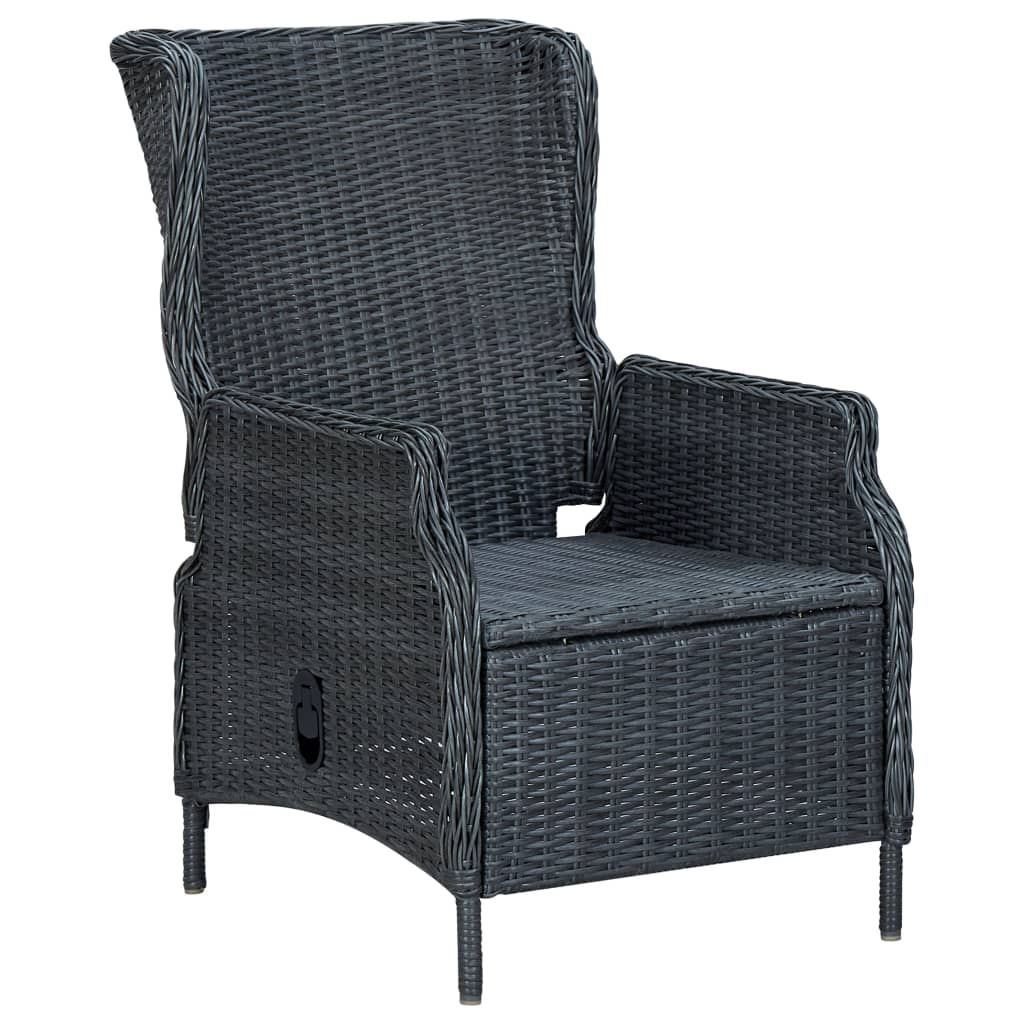 9-delige Tuinset met kussens poly rattan donkergrijs – afbeelding 4