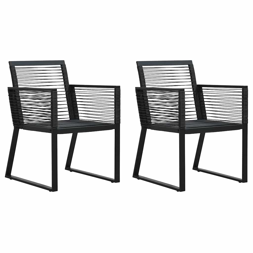 3-delige Tuinset PVC-rattan zwart – afbeelding 6