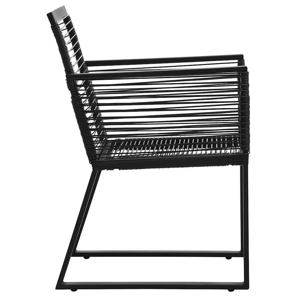 3-delige Tuinset PVC-rattan zwart – afbeelding 9