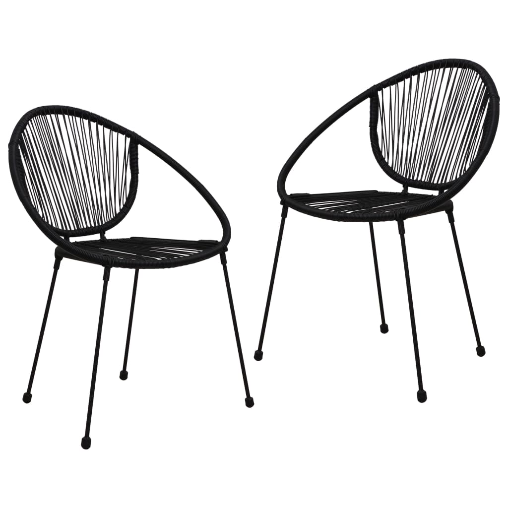 3-delige Tuinset PVC-rattan zwart – afbeelding 6