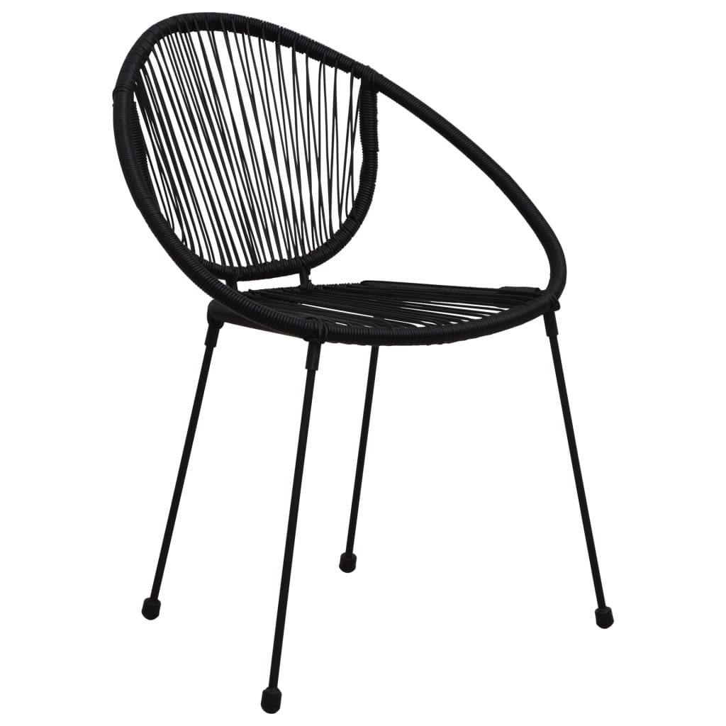 3-delige Tuinset PVC-rattan zwart – afbeelding 7