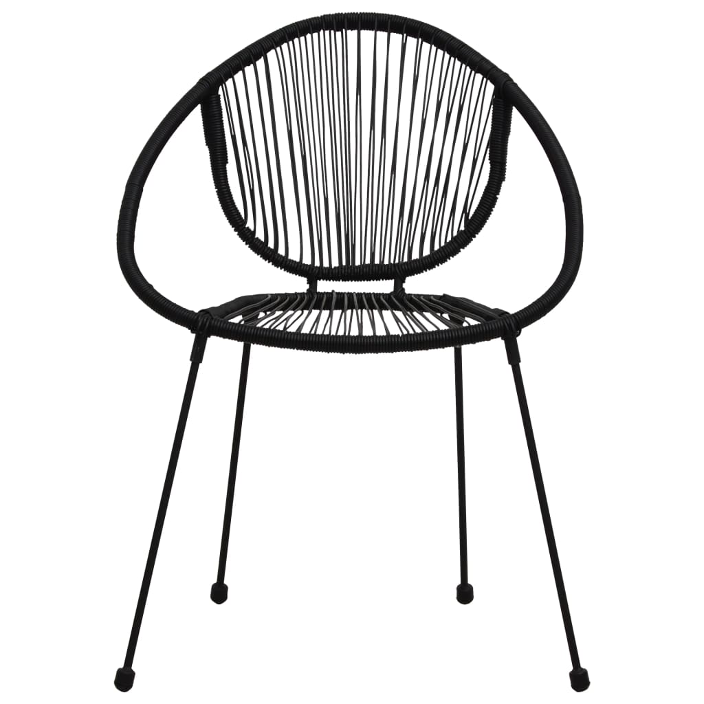 3-delige Tuinset PVC-rattan zwart – afbeelding 8