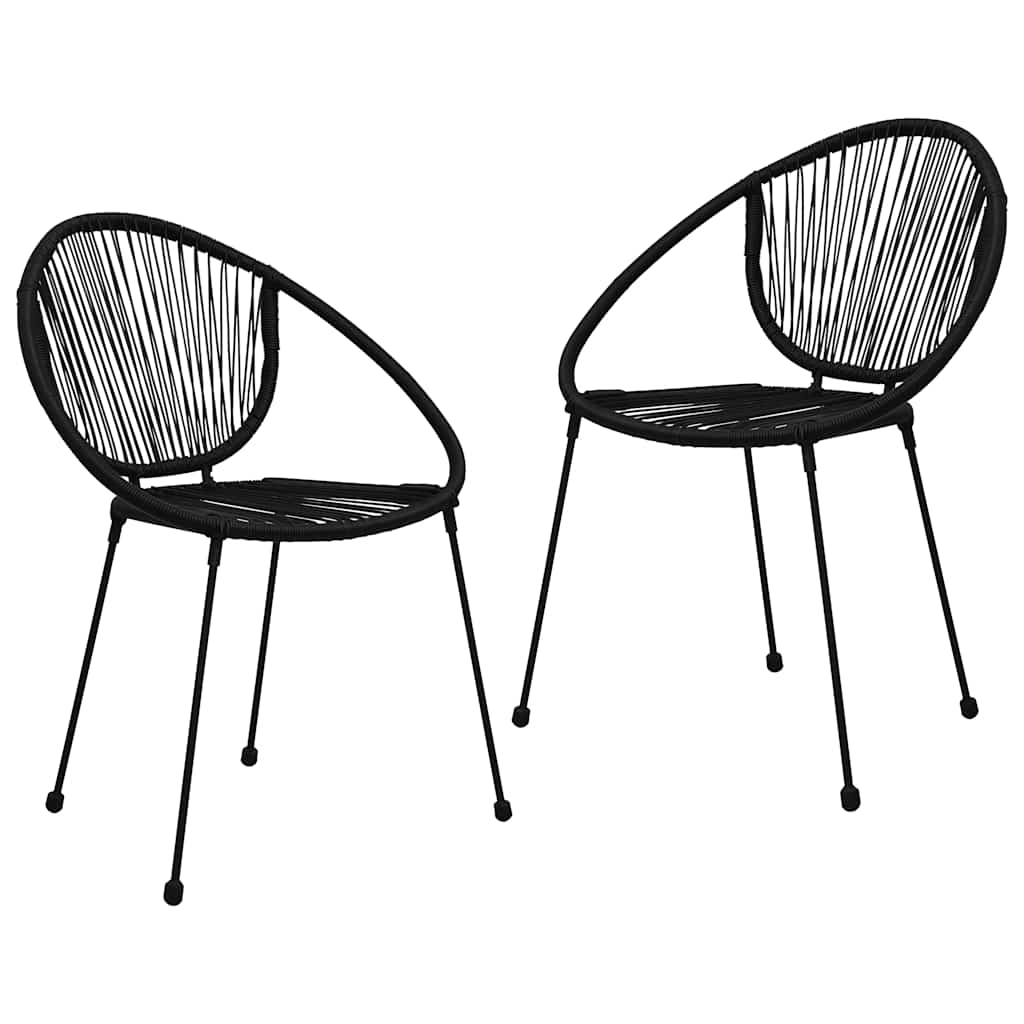 3-delige Tuinset PVC-rattan zwart – afbeelding 3