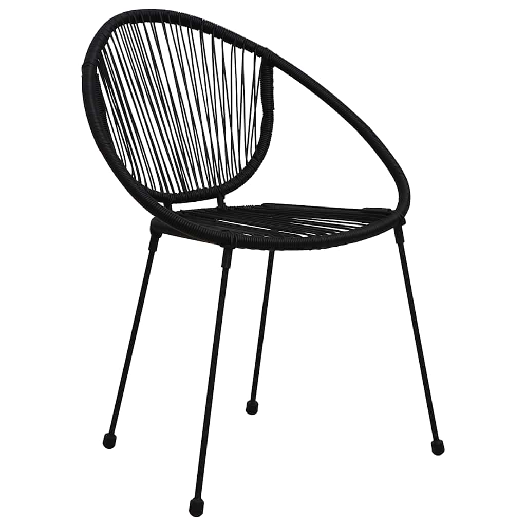 3-delige Tuinset PVC-rattan zwart – afbeelding 4