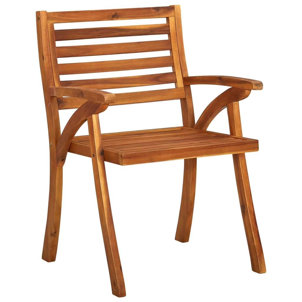 Tuinstoelen 3 st met kussens massief acaciahout – afbeelding 3