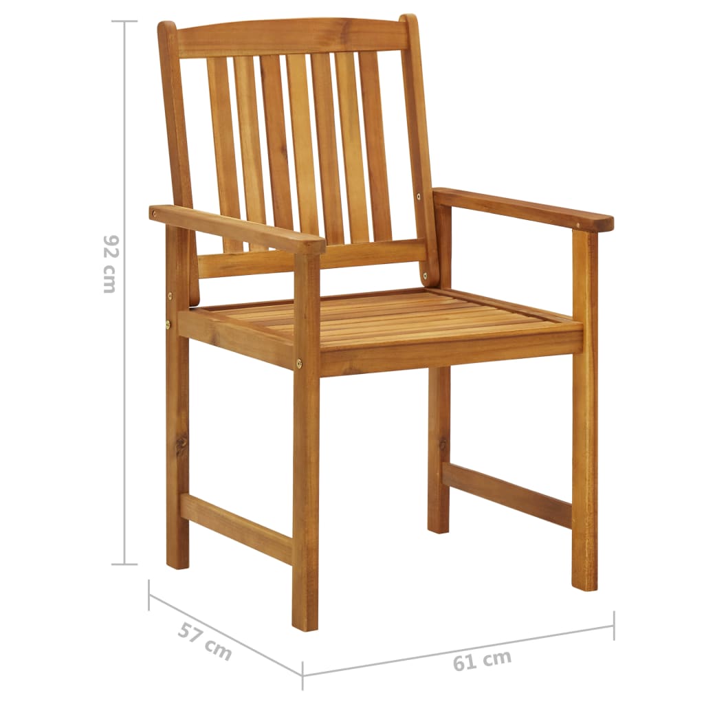 Tuinstoelen 4 st met kussens massief acaciahout – afbeelding 11