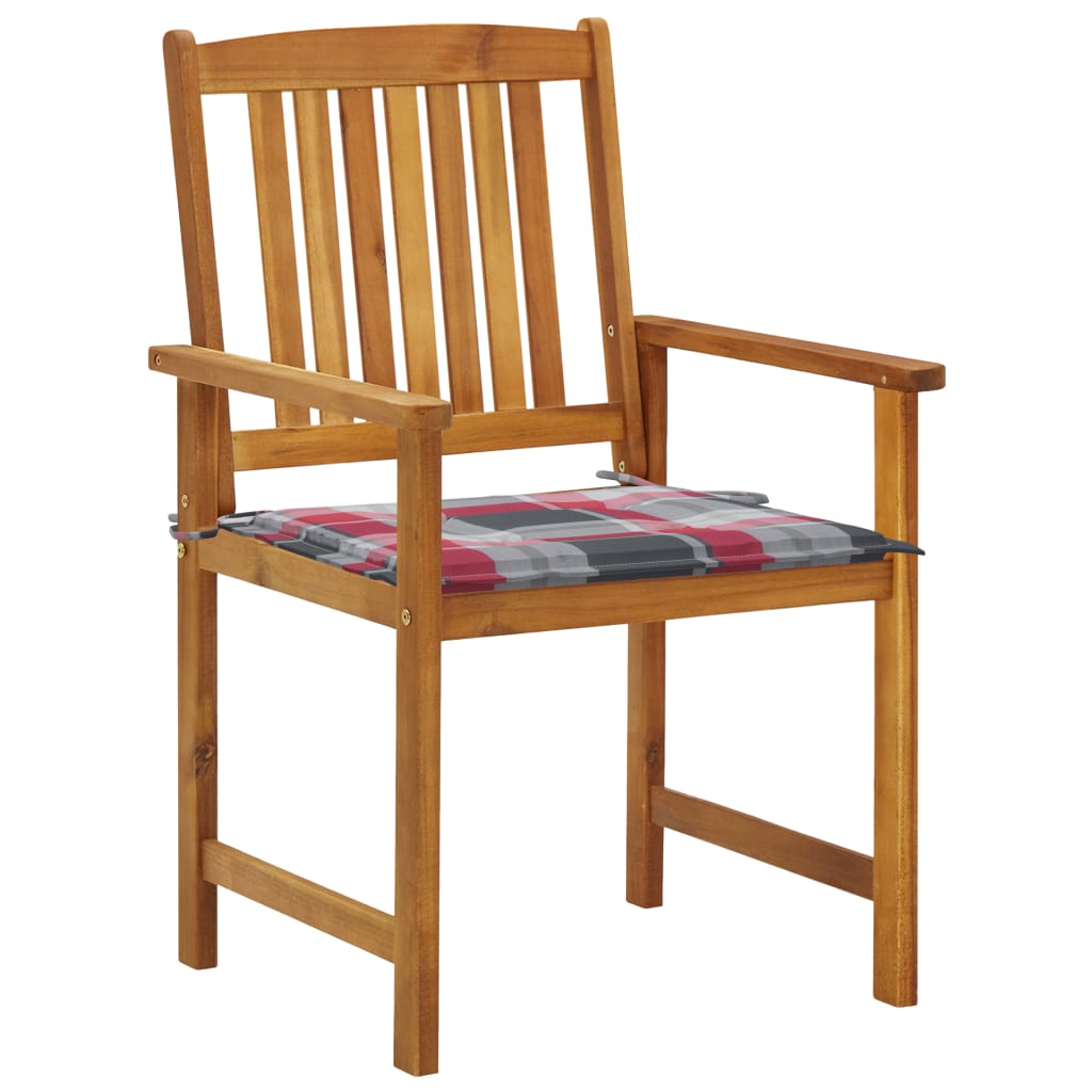 Tuinstoelen 4 st met kussens massief acaciahout – afbeelding 2