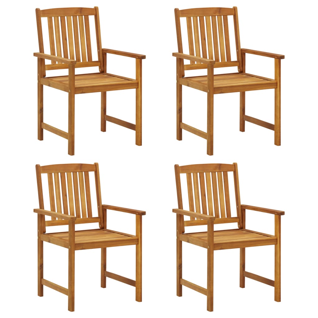 Tuinstoelen 4 st met kussens massief acaciahout – afbeelding 3