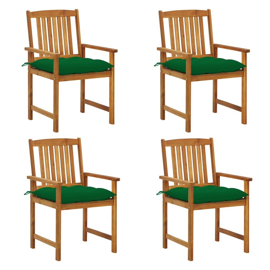 Tuinstoelen 4 st met kussens massief acaciahout – afbeelding 1